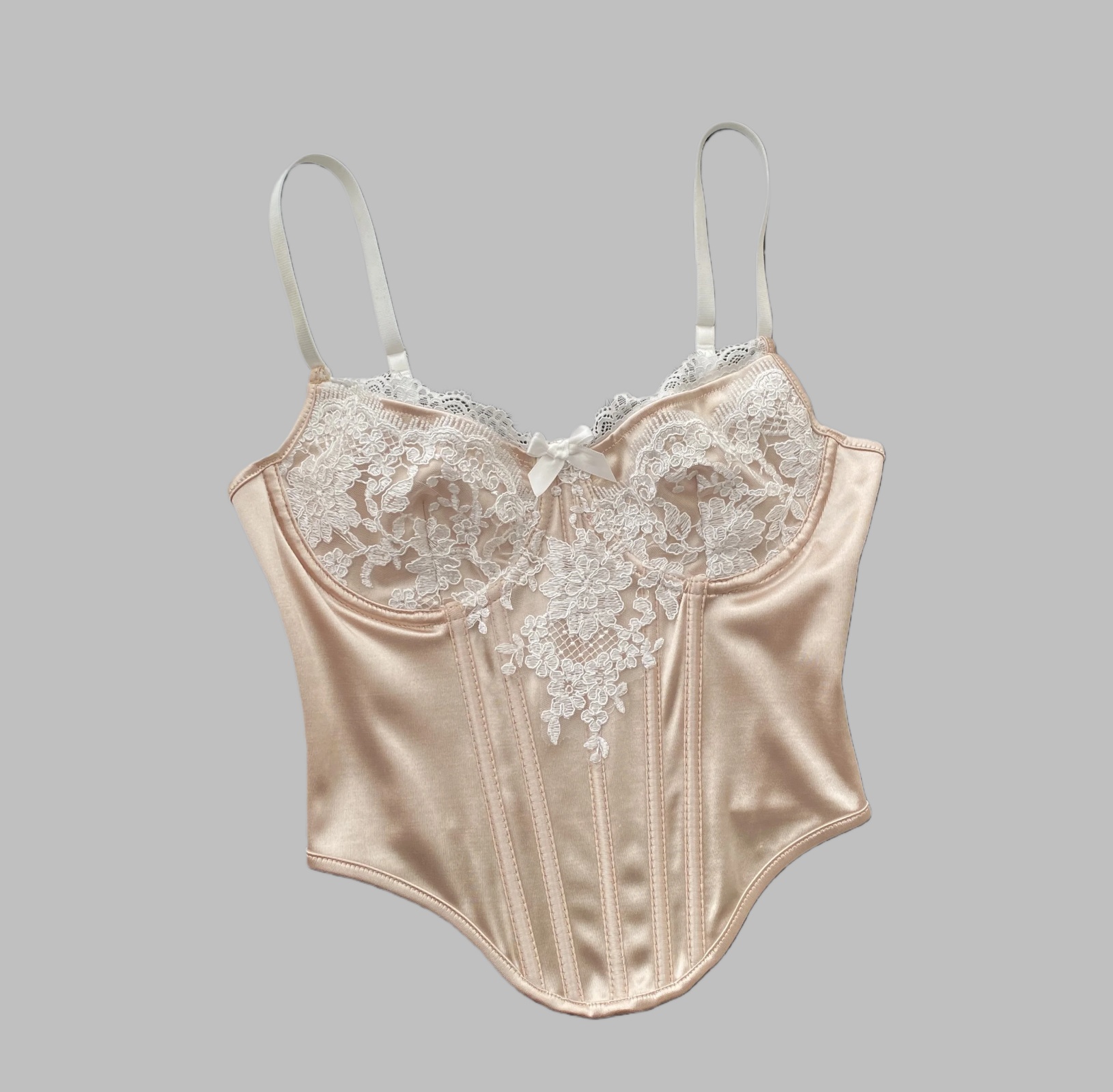 Elegant Womens Lace Corset Top Floral Slim Tank Top Bridal Lingerie Bustier